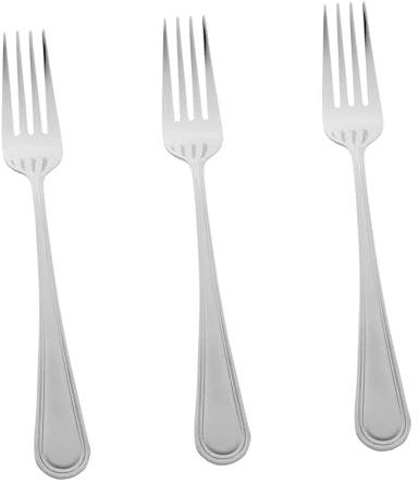 OFFSCH Big Stainless Steel Dessert Forks Set, 3pcs Large Fruit and Cake Forks for Party Serving, Metal Tableware for Dining and Entertaining