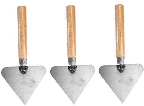 Gadpiparty 3piezas Paleta De Albañilería Llana De Hormigón Raspador De Barro Llana Práctica Para Albañilería Con Mango De Madera Para Fratasar Mortero y Trabajar Con