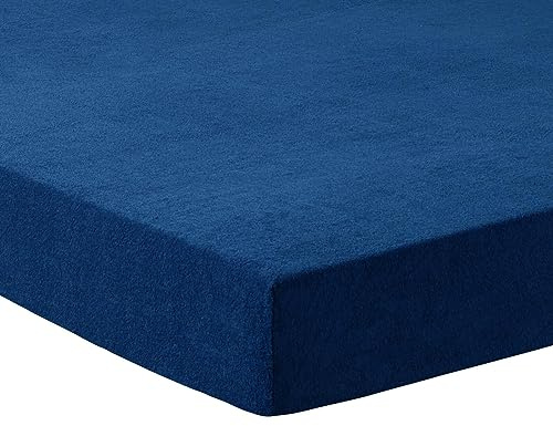 TRAUMSCHLAF Frottee Spannbettlaken für Massageliegen und Behandlungsliegen - elastischer Liegenbezug mit Rundumgummi - ca. 65x190 cm, blau