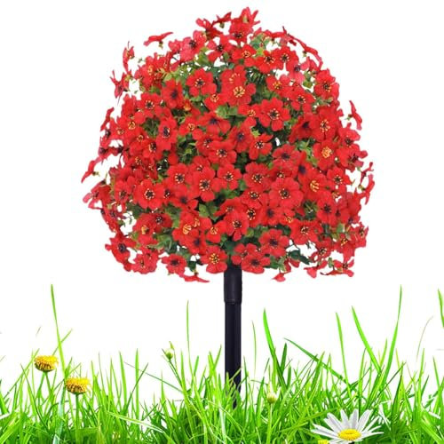 Generico Piante Finte per Esterni | Decorazioni per Portico Resistenti alle Intemperie - Decorazioni Riutilizzabili per Casa, Arbusti Colorati per Giardino e Siepe Privacy