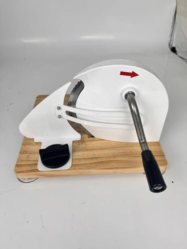 Huanyu Affettatrice manuale per pane con spessore regolabile da 0 a 2 cm Affettatrice pieghevole per pane a lievitazione naturale con ventose (Bianco)