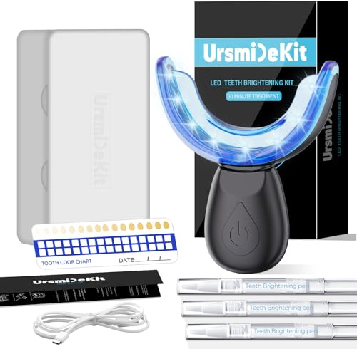 Teeth Whitening Kit with LED Light and Tooth Whitening System, Dentists Recommended, Effectively Removes Stains from Coffee, Tea & Smoking - Safe, Fast, and Gentle for Sensitive Tooth