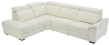 Vente-unique-Ecksofa Relaxsofa elektrisch - Stoff - Ecke Links - Beige - KOKIBA
