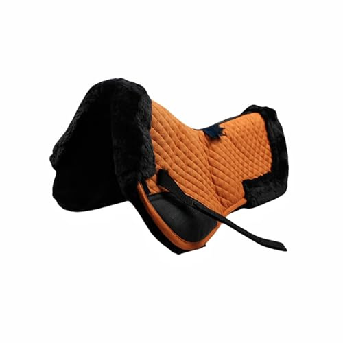Manta para silla de montar de caballo - Media manta inglesa con absorción de impactos y felpa gruesa para mayor comodidad(orange)