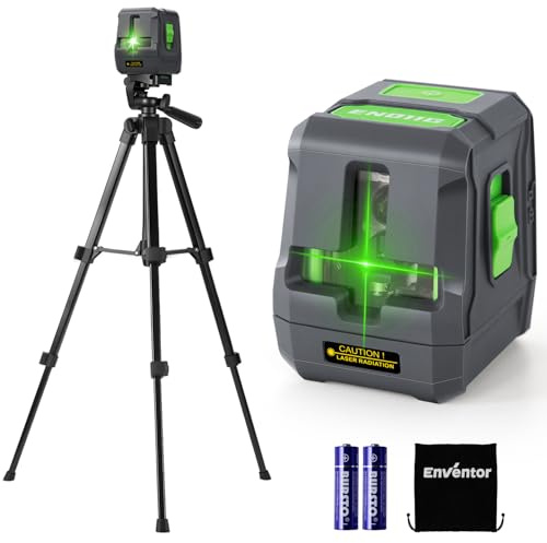 Enventor Laser Level with 83cm Tripod, 25M Green Beam Self-Levelling, IP54