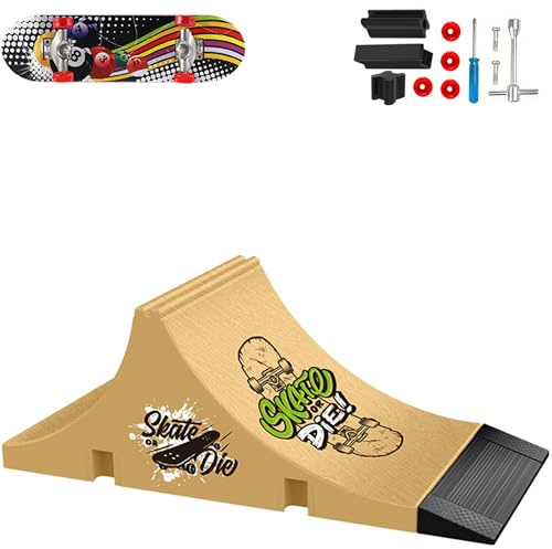 Gxdamxz Finger Skateboard Fingerboard & Rampe, Mini Fingerskateboard Set, Training Requisiten - Form E