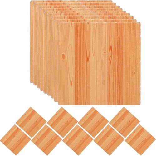 Veemoon 18 Pezzi Mini Pavimentazione in Legno per Mini Case, Assi del Pavimento Simulate in Legno, Accessori Decorativi per Bambole e Modelli di Casa in Miniatura