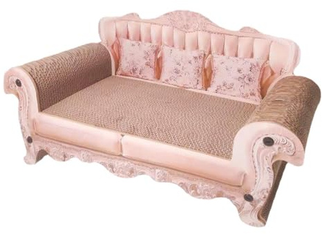 Kattsoffa klösbräda – kattsoffa | slitstark rosa klösbräda, rolig klöslounge, luddfri korrugerad klöslounge, husdjur skrapbräda säng för , avslappning, avslappning