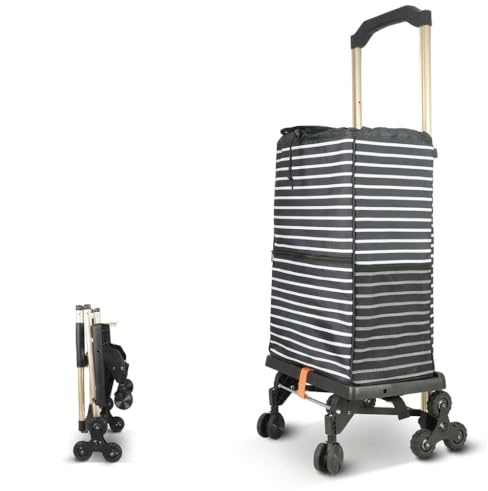 Carrello pieghevole 2 in 1 per salire le scale, con funzione salire le scale, portata 50 kg, borsa da 50 l, tessuto Oxford