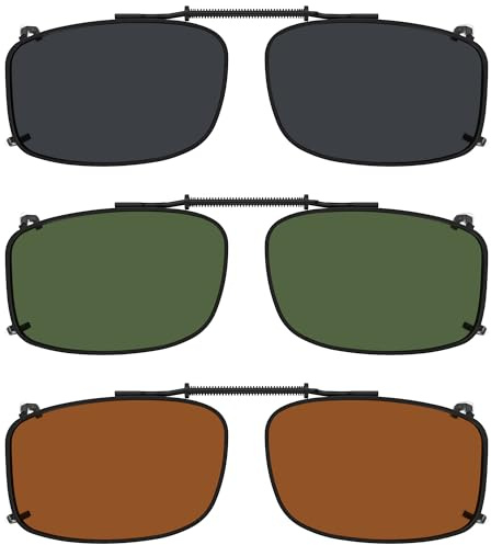 Eyekepper Grigio/Marrone / G15 Obiettivo 3-pack clip-on occhiali da sole polarizzati 54x34MM