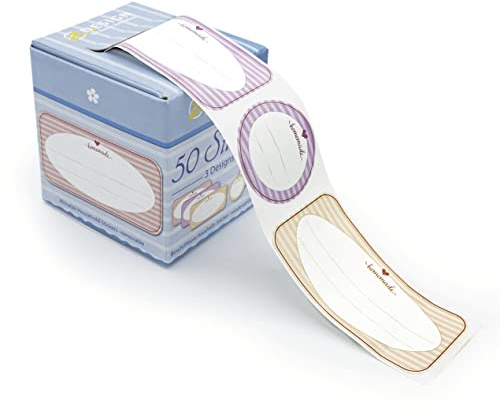 Avery Italia 56820-A Stickers Adesivi in Rotolo Predisegnati per Etichettare Barattoli, 50 Pezzi