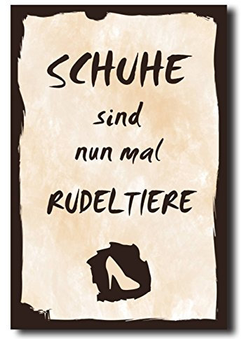 Homeyourself Holzschild Dekoschild Schuhe sind Nun mal Rudeltiere mit Spruch 20x30cm Shabby Chic Vintage Wandschild Türschild Holzbild Holztafel Bild