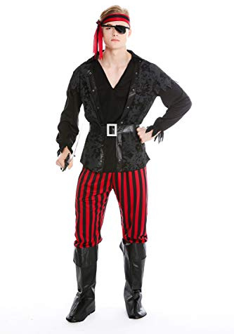 dressmeup - M-0162 Kostüm Herren Männer Fasching Karneval Pirat Freibeuter Seeräuber Gr. S/M