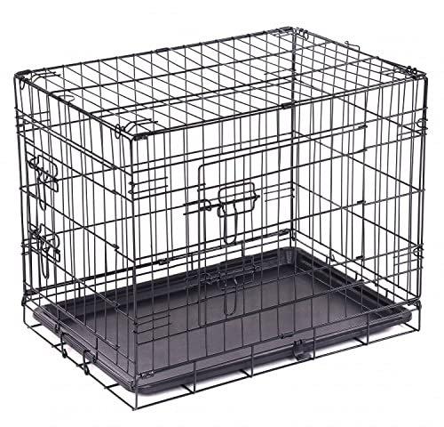 Oypla 24 Folding Metal Dog Cage Puppy Transport Crate Pet Carrier
