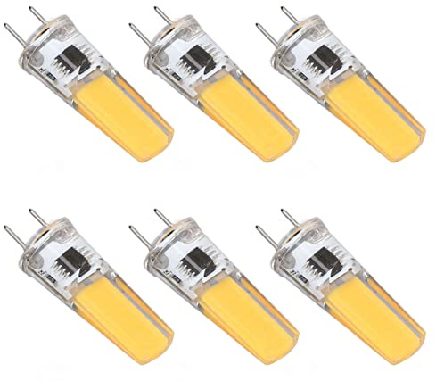 Fafeicy 6Pcs New G8 LED Light Bulb, 5W G8 Bi pin Base, Dimmable 2508 COB Energy Saving Easy Installation(Warm White)