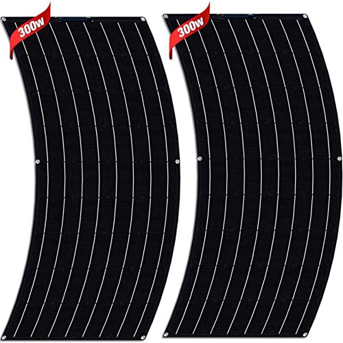 Kit Paneles solares 300 vatios - Controlador Carga Panel Solar monocristalino Flexible - Carga batera 18V Batera Coche Camper RV Yacht Battery Boat Batera Solar Resistente Agua