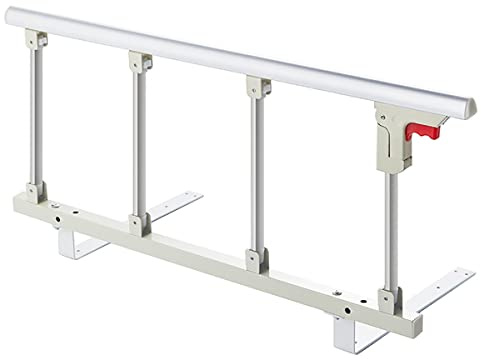 Gdmokle Barriera Letto, Griglia per letto pieghevole portatile per Anziani Adulti, Spondine Corrimano in Metallo per Casa, Ospedale, 95x40cm (Colore : Silver)