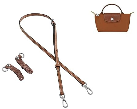 YESIKIMI Einhebel-Umrüst-Set, kompatibel mit Longchamp Mini-Tasche, echtes Leder, freies Stanzen, Braun