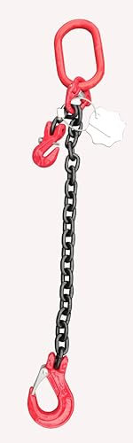 Kettengehänge 1-Strang 13mm nach EN 818-4 hochfest und geprüft Tragfähigkeit:5,3t Beschlagteile nach EN 1677-2 mit Verkürzungshaken Anschlagkette Krankette Länge:1m