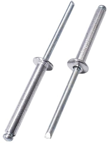 SKIR'CO (150 pz) Rivetti Ciecchi in Alluminio 4,0 x 30 mm, Mandrin in Acciaio, Rivetti a Strappo, Testa a Cupola, Rivetti DIN 7337