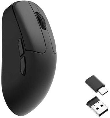 Keychron M2 Mini Kabellose optische Gaming-Maus, Bluetooth 5.1/2,4 GHz/Kabelgebundene, Programmierbarer PixArt 3395-Sensor mit bis zu 26.000 DPI/650 IPS, Leichte ergonomische Maus – Schwarz