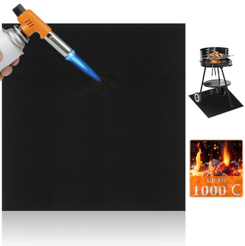BEENNA Base Ignífuga 1 x 1 m, Manta Ignífuga, Manta para Soldar, Resistente al Calor hasta 1000°C, Alfombrilla para BBQ, Ideal para Chimenea, Soldadura, Estufa de Leña, Exterior, Parrilla, Camping