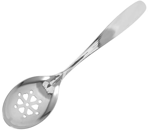 Amosfun Cuchara Ranurada Acero Inoxidable para Servir Ensaladas Frutas Aperitivos y Platos de Buffet Utensilio de Cocina Reutilizable y Ergonómico