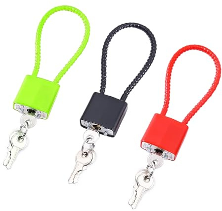 Lot de 3 cadenas en corde d'acier avec clés, cadenas à chaîne flexible pour extérieur, cadenas long avec anneau pour portail, vélo, armoire, salle de sport, câble de valise, casier