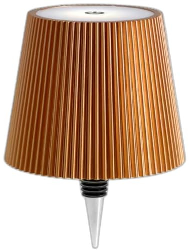 Genérico Lamparas sin Cables, Lámpara de Botella Inalámbrica 3 Colores Regulable Recargable con Batería Lámpara de Mesa Táctil para Restaurante, Bar, Casa, Oficina (Oro)