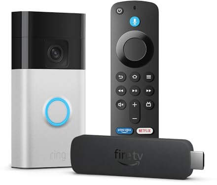 Amazon Fire TV Stick 4K (Newest gen) + Ring Battery Video Doorbell (2024 release)