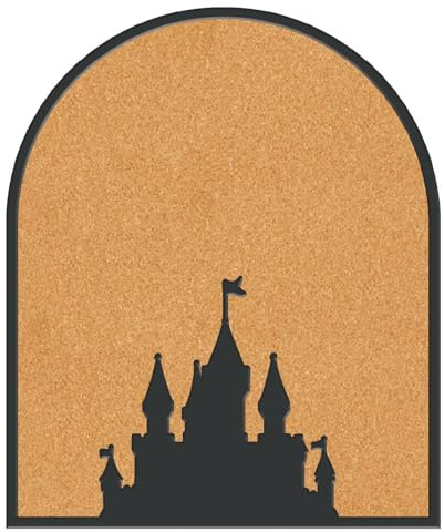 CRASPIRE Castle Pin Cork Board 25 x 30cm Wall Mounted 2cm Thickness Framed | Bulletin Display Badge Wooden Memory Memo Brooch Lapel Holder Storage for Home Office School Classroom Wedding Decoration