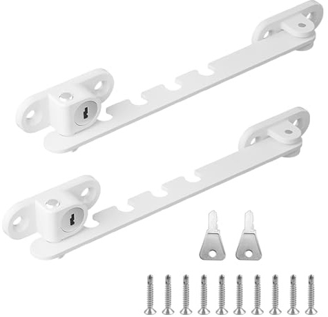 GmwyCzV 2 Pezzi Limitatore Apertura Finestra, 18cm Acciaio Inox Finestra Limitatore Sicurezza, Ferma Finestre Aperta Interno con Serratura, per Regolare L'Apertura della Finestre