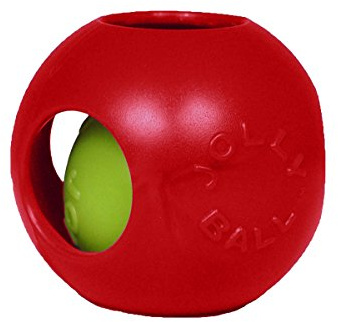 Jolly Pets Teaser Ball Dog Toy, Medium/6 Inches, Red