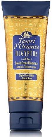 Tesori d'Oriente - Doccia Crema Aegyptus dalle Note Floreali di Giglio Blu, con Estratto di Papiro, Deterge la Pelle e Dona Nutrizione e Idratazione, 250ml
