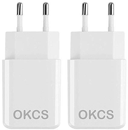 OKCS Originals USB Netzteil 2 x 10W - USB Ladestecker Adapter (5V / 2A) - Ladeadapter Ladegerät kompatibel mit iPhone X/iPad, Galaxy Smartphone, S9 / Tab A etc. - Weiß