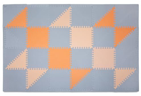 Hakuna Matte große Puzzlematte für Babys Hygge 1,8x1,2m – Stylische Spielmatte in Einer umweltfreundlichen Verpackung – schadstofffreie, geruchlose Krabbelmatte – 48 Dreiecksfliesen, 20 Seitenränder