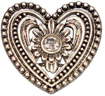 Alpenflüstern Trachten-Tuchhalter Trachtenherz antik-Silber-Farben ADV126