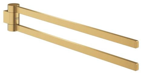 GROHE Handtuchhalter, doppelt, drehbar, mit Starlight-Finish, Kratzfest, 44 x 7,5 x 3 cm, goldfarben glänzend gebürstet (Referenz: 41063GN0)