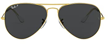 Ray-Ban Unisex RB3025 Classic Polarized Aviator Sunglasses, Legend Gold/Polarized Black, 62 mm