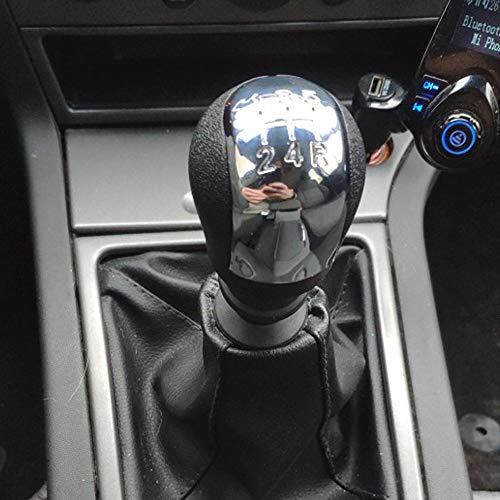 Hacreyatu 6 Gang Schaltknauf Schalthebel Gamasche Stiefel Leder für Opel Opel Vectra C Vectra B Corsa Astra 2002 2003 2004 2005 (6 Gänge)