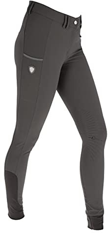 Kerbl Cavalliero Bali - Pantaloni da Equitazione in Silicone per Ragazza 140-176, da Donna 34-46, Grigio/Grigio, Taglia 40