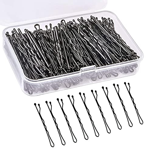 Lot de 150 Épingles à Cheveux Noir 5cm avec Boîte - Pince Plate Cheveux Femme Métal - Classique Barette Antidérapant pour Tous Types de Cheveux