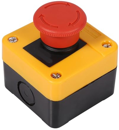 Atyhao Not-Aus-Druckknopfschalter Kunststoffschale Rotes Schild Pilz New Scientific Industrial 660V 10A