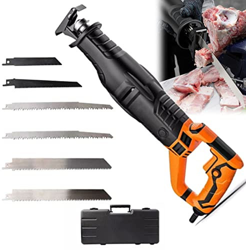 DBMGBd 1050W Reciprocating Meat Saw, Multifunctional Butchers Saw for Domestic and Commercial Use, Professional Sabre Saw for Cutting Frozen Meat, Continuously Variable Speed