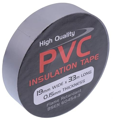 BSEN 60454-2 - Cinta aislante de PVC (19 mm x 33 m, color gris