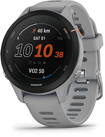 Garmin Forerunner® 255S, Smaller GPS Running Smartwatch, Advanced Insights, Long-Lasting Battery, Powder Gray (Renewed)