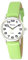 Ravel - Reloj Mujer de Correa de fácil Lectura con números Grandes - Verde Lima/Tono Plateado/Esfera Blanca