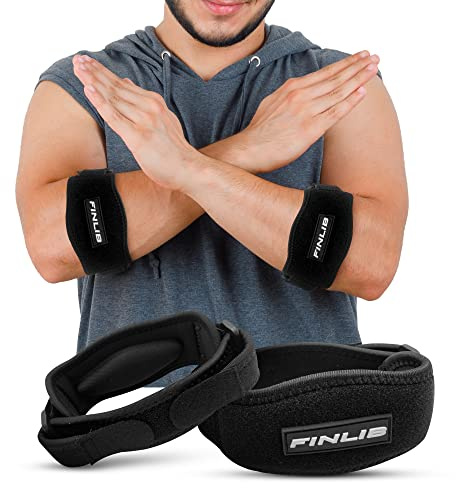 FINLIB Epikondylit armbåge för män 2 x armbågsskydd smärtlindring tennisarmbåge epikondylit, återvinner rörelse armbåge för kvinnor, armbåge tendinit, epikondylit armband, armbågsskydd epikondylit