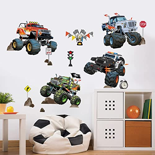 wondever Wandtattoo Autos Junge Wandsticker Rennauto Cars Kinderzimmer | Abziehen und Aufkleben, Abziehbar, Wandaufkleber Selbstklebend für Kinderzimmer Junge Babyzimmer Jungenzimmer Wanddeko