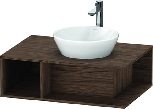 Duravit D-Neo, Mueble de baño de Pared, Ancho 800 x Fondo 550mm, 1 Compartimento Abierto en el Lado Izquierdo, DE49580, Color: Nogal Oscuro